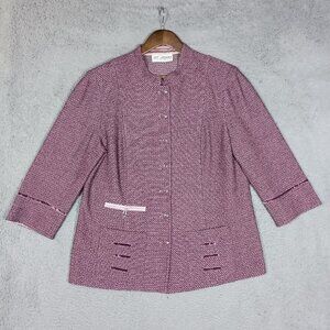 St. John Collection Jacket Women M? (40" Chest) Mauve Pink Santana Knit Career